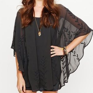 Free People Pointed Cape Embellished Dress